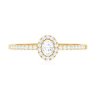Certified Natural Diamond Oval Engagement Ring with Halo Natural - ( HI-SI ) - Rosec Jewels