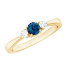 5mm London Blue Topaz Proposal Ring with Diamond AAA - Rosec Jewels