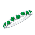 Natural Green Emerald Half Eternity Stackable Ring AAA - Rosec Jewels
