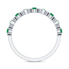 Natural Green Emerald Half Eternity Stackable Ring AAA - Rosec Jewels