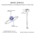 Rosec Jewels-Natural Tanzanite Engagement Ring with Diamond Halo