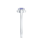 Rosec Jewels-Natural Tanzanite Engagement Ring with Diamond Halo