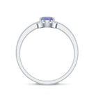 Rosec Jewels-Natural Tanzanite Engagement Ring with Diamond Halo