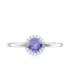 Rosec Jewels-Natural Tanzanite Engagement Ring with Diamond Halo