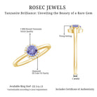 Rosec Jewels-Natural Tanzanite Engagement Ring with Diamond Halo