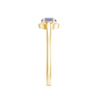 Rosec Jewels-Natural Tanzanite Engagement Ring with Diamond Halo