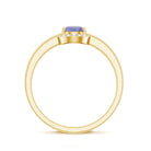 Rosec Jewels-Natural Tanzanite Engagement Ring with Diamond Halo