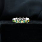 Designer Yellow Sapphire and Emerald Eternity Wedding Band AAA - Rosec Jewels