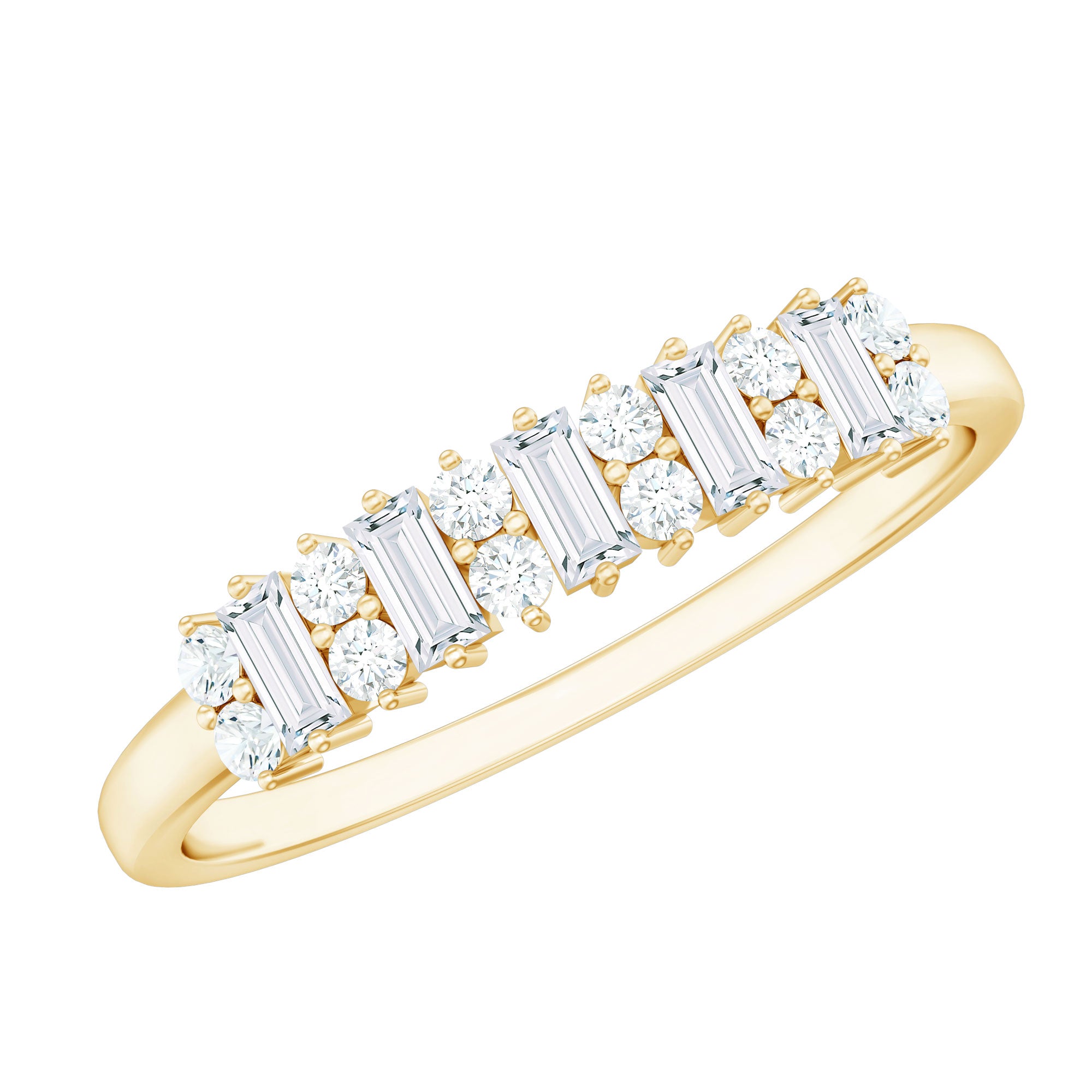 Minimal Natural Diamond Anniversary Ring Natural - ( HI-SI ) - Rosec Jewels