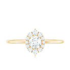 Minimal Real Diamond Engagement Ring with Halo Natural - ( HI-SI ) - Rosec Jewels