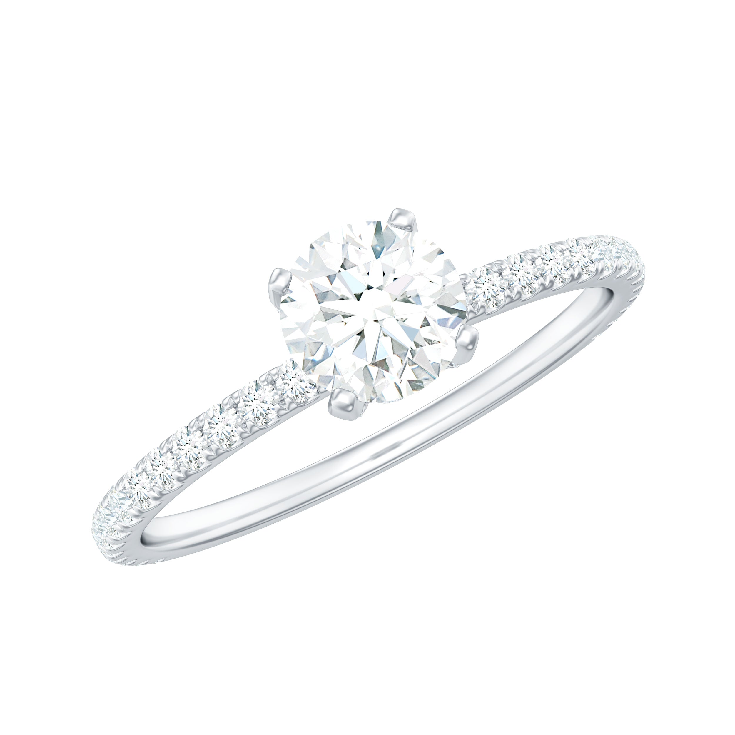3/4 CT Minimal Diamond Solitaire Engagement Ring