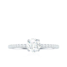 Minimalist Diamond Classic Engagement Ring Natural - ( HI-SI ) - Rosec Jewels