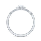 Natural Diamond Halo Engagement Ring with Split Shank Natural - ( HI-SI ) - Rosec Jewels