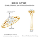 Natural Diamond Halo Engagement Ring with Split Shank Natural - ( HI-SI ) - Rosec Jewels