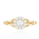 Natural Diamond Halo Engagement Ring with Split Shank Natural - ( HI-SI ) - Rosec Jewels