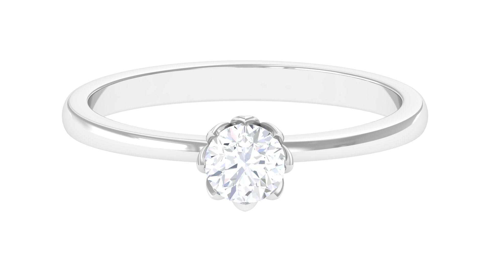Bague de promesse solitaire avec diamant véritable de 0,50 ct