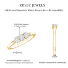 Lab Grown Oval Diamond 3 Stone Engagement Ring Lab - ( EF-VS ) - Rosec Jewels