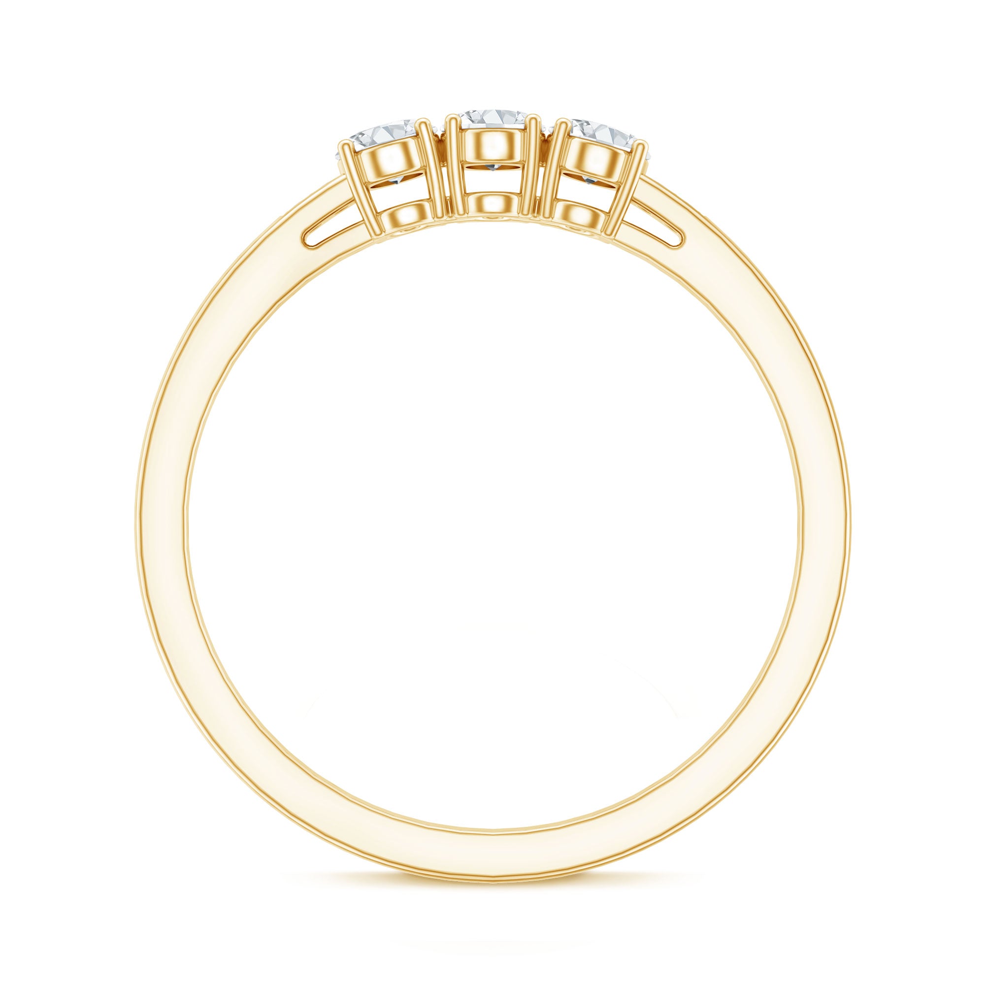 Lab Grown Oval Diamond 3 Stone Engagement Ring Lab - ( EF-VS ) - Rosec Jewels