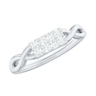 Contemporary Diamond Engagement Ring with Infinity Shank Natural - ( HI-SI ) - Rosec Jewels