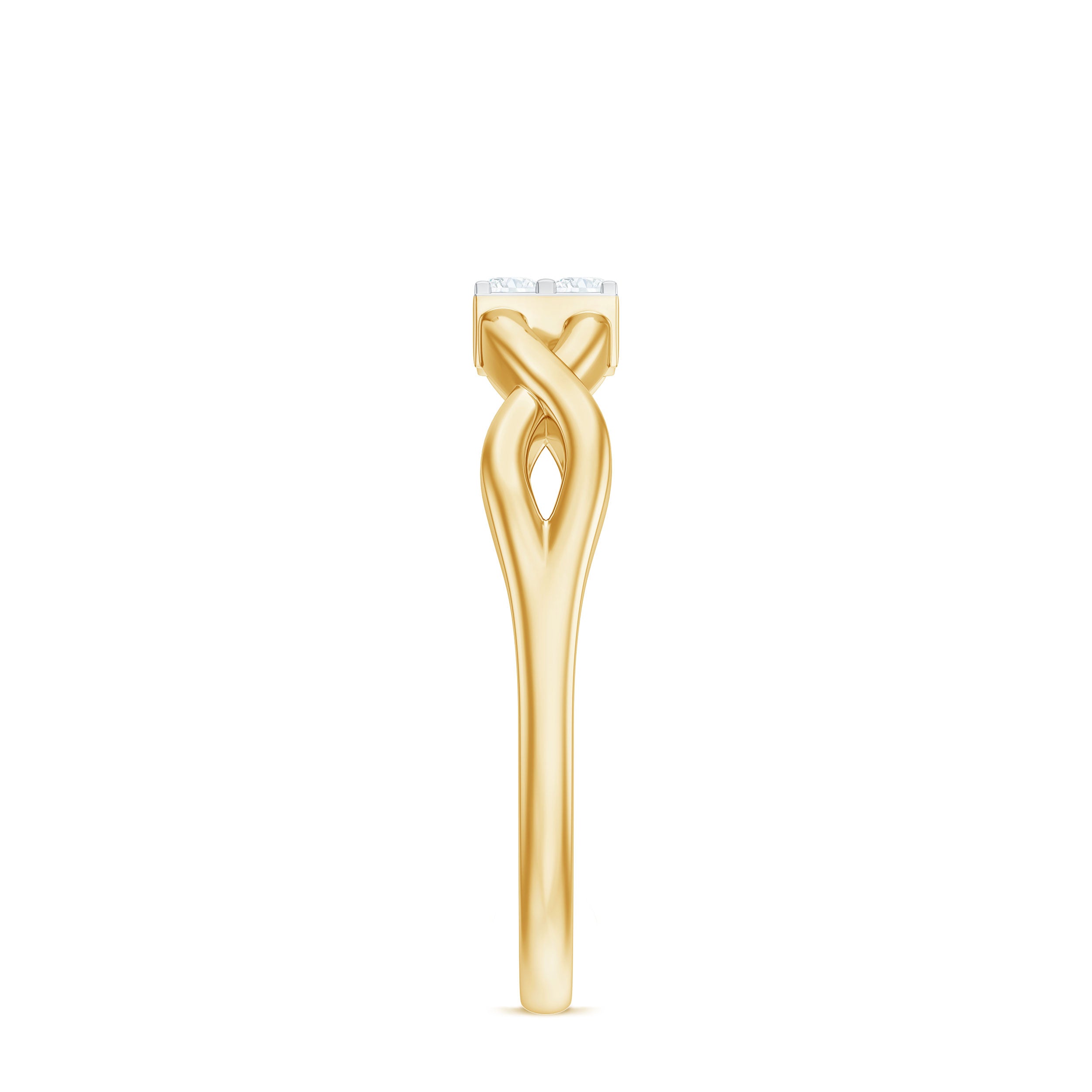 Contemporary Diamond Engagement Ring with Infinity Shank Natural - ( HI-SI ) - Rosec Jewels