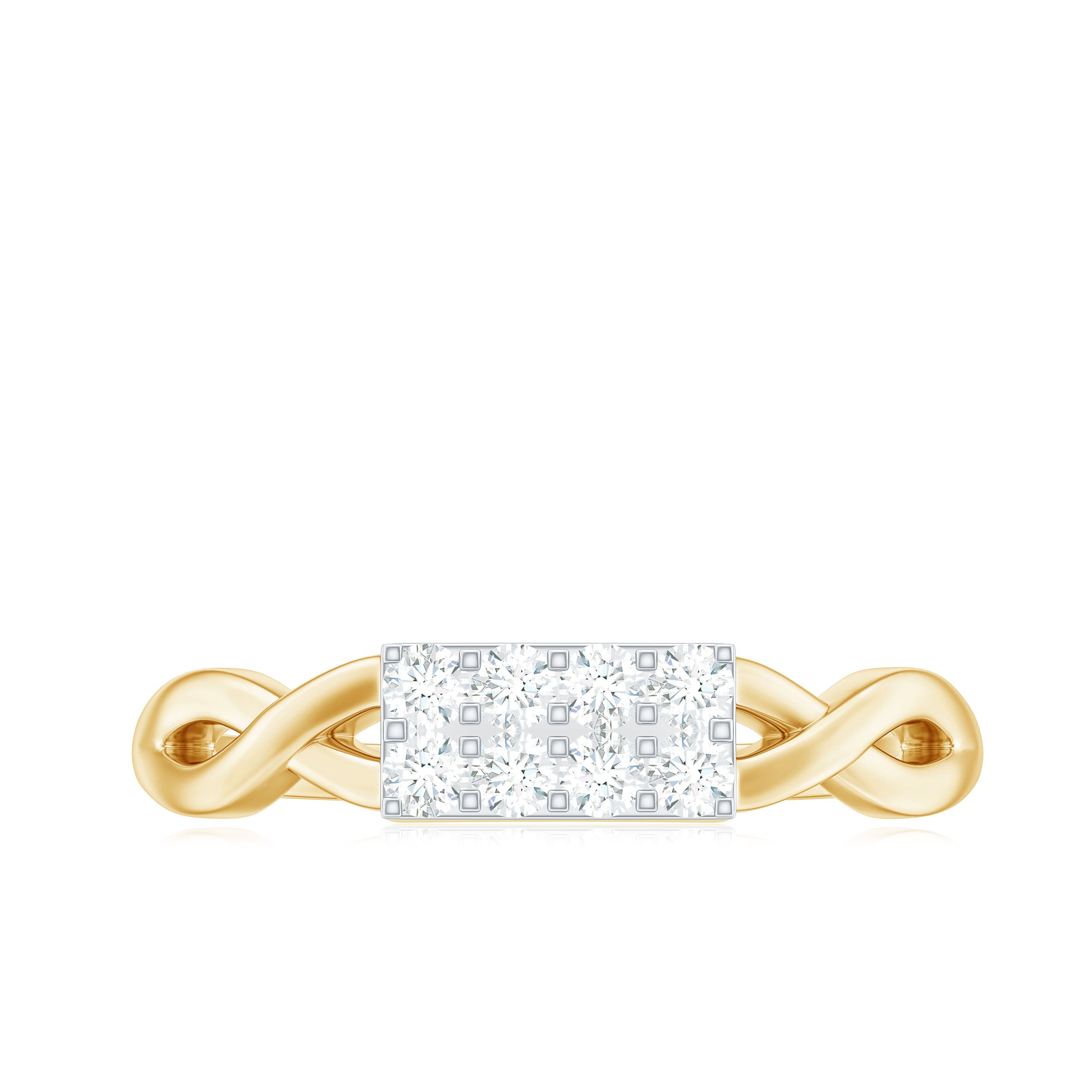 Contemporary Diamond Engagement Ring with Infinity Shank Natural - ( HI-SI ) - Rosec Jewels
