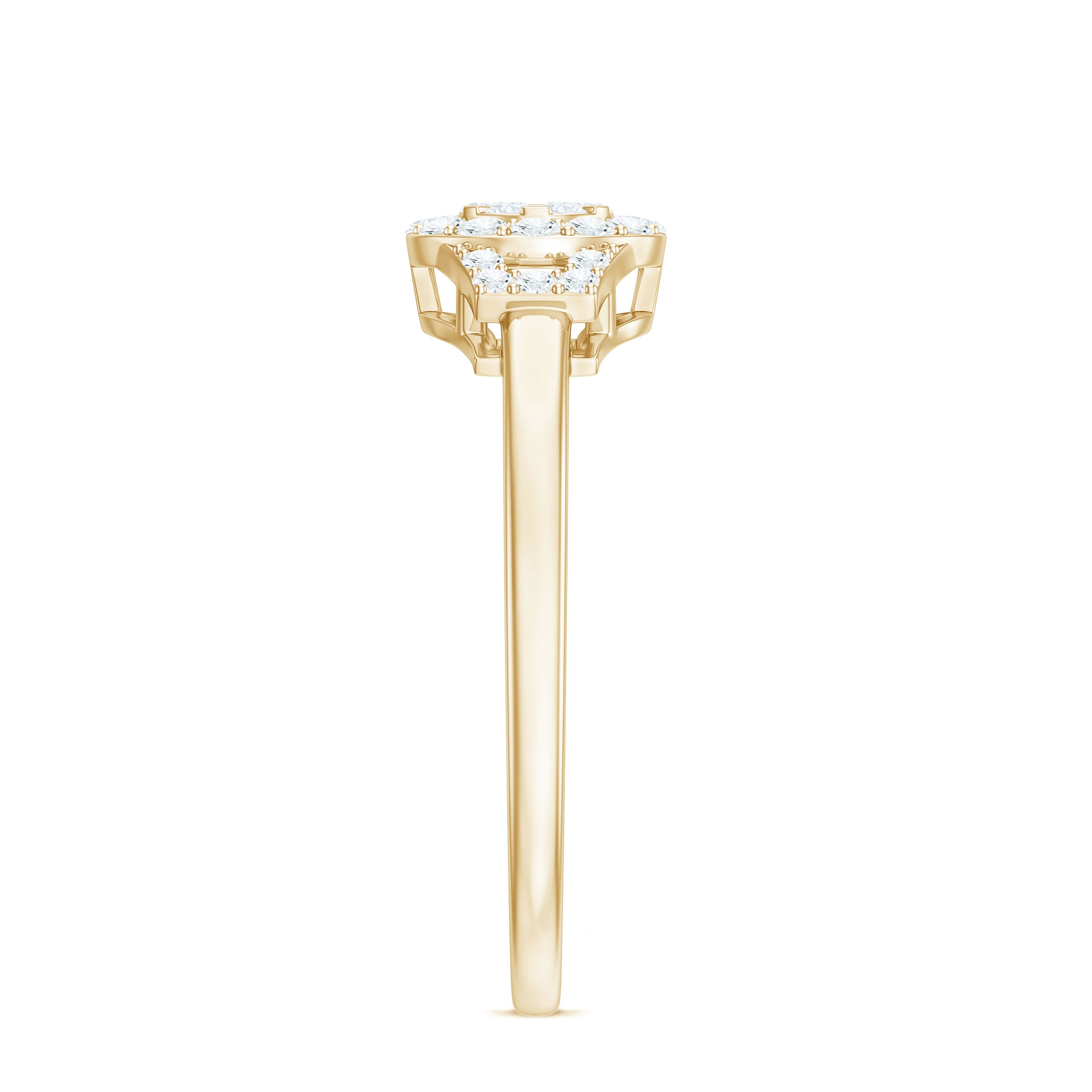 Real Diamond Engagement Ring with Halo Natural - ( HI-SI ) - Rosec Jewels