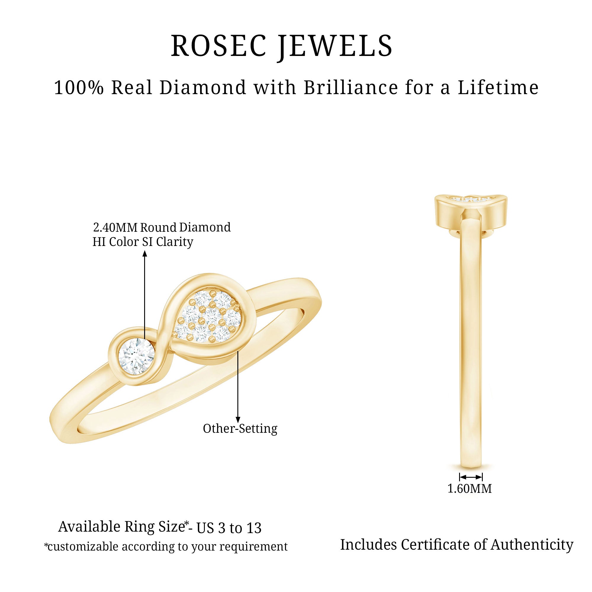 Rosec Jewels-Natural Diamond Infinity Promise Ring