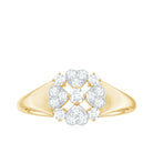 Natural Diamond Flower Engagement Ring in Illusion Set Natural - ( HI-SI ) - Rosec Jewels