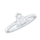 Minimal Diamond Triangular Engagement Ring Natural - ( HI-SI ) - Rosec Jewels