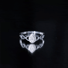 Illusion Set Round Diamond Crossover Engagement Ring Natural - ( HI-SI ) - Rosec Jewels