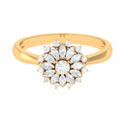 Certified Real Diamond Flower Engagement Ring Natural - ( HI-SI ) - Rosec Jewels