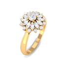 Certified Real Diamond Flower Engagement Ring Natural - ( HI-SI ) - Rosec Jewels
