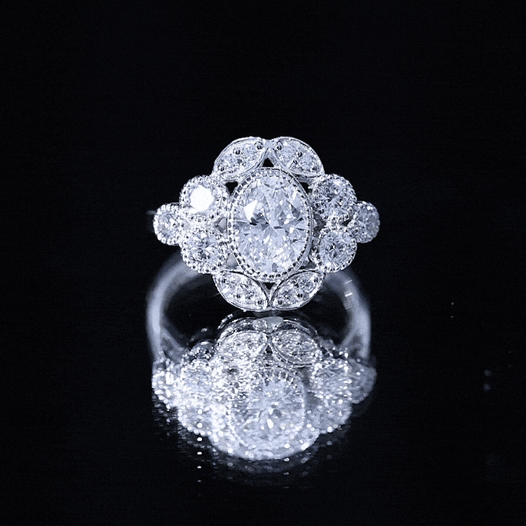 Rosec Jewels-Certified Lab Grown Diamond Oval Engagement Ring