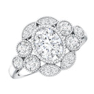 Certified Lab Grown Diamond Oval Engagement Ring Lab - ( EF-VS ) - Rosec Jewels