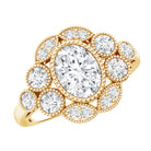 Certified Lab Grown Diamond Oval Engagement Ring Lab - ( EF-VS ) - Rosec Jewels