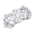 6X8mm Oval Lab Grown Diamond Flower Engagement Ring Lab - ( EF-VS ) - Rosec Jewels