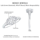 Certified 6X8MM Oval Lab Grown Diamond Engagement Ring With Side Stones Lab - ( EF-VS ) - Rosec Jewels