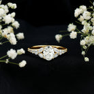 Certified 6X8MM Oval Lab Grown Diamond Engagement Ring With Side Stones Lab - ( EF-VS ) - Rosec Jewels
