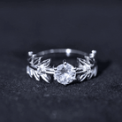6 MM Lab Grown Diamond Nature Inspired Engagement Ring Lab - ( EF-VS ) - Rosec Jewels