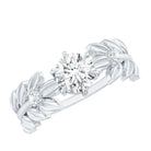 6 MM Lab Grown Diamond Nature Inspired Engagement Ring Lab - ( EF-VS ) - Rosec Jewels
