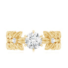 6 MM Lab Grown Diamond Nature Inspired Engagement Ring Lab - ( EF-VS ) - Rosec Jewels