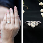 Rosec Jewels-Certified Lab Grown Diamond 3 Stone Engagement Ring For Women