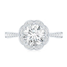 Rosec Jewels-Certified 7 MM Lab Grown Diamond Halo Engagement Ring