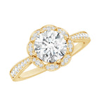 Rosec Jewels-Certified 7 MM Lab Grown Diamond Halo Engagement Ring