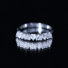Certified Lab Heart Shaped Diamond Half Eternity Ring Lab - ( EF-VS ) - Rosec Jewels