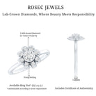 Certified Lab Grown Diamond Flower Promise Ring For Women Lab - ( EF-VS ) - Rosec Jewels