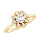 Certified Lab Grown Diamond Flower Promise Ring For Women Lab - ( EF-VS ) - Rosec Jewels