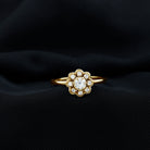Certified Lab Grown Diamond Flower Promise Ring For Women Lab - ( EF-VS ) - Rosec Jewels
