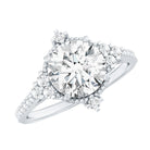 8 mm Lab Grown Diamond Vintage Inspired Engagement Ring Lab - ( EF-VS ) - Rosec Jewels