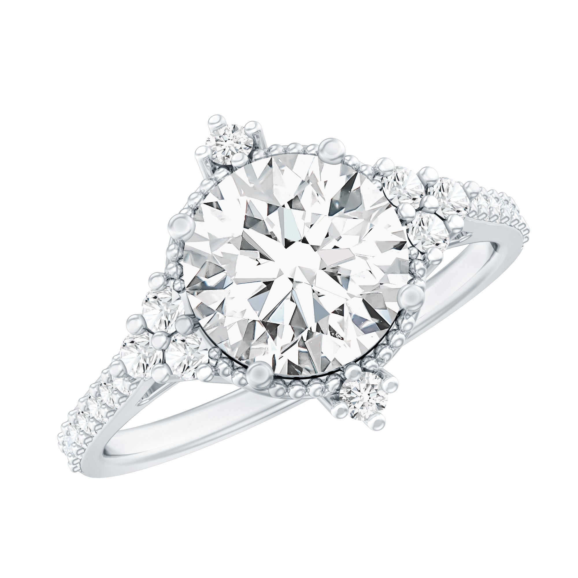8 mm Lab Grown Diamond Vintage Inspired Engagement Ring Lab - ( EF-VS ) - Rosec Jewels